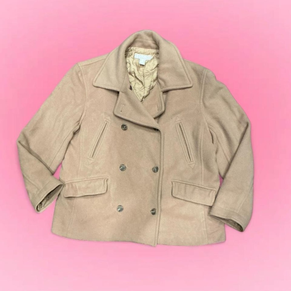 J. Crew Brown Wool Blend Pea Coat